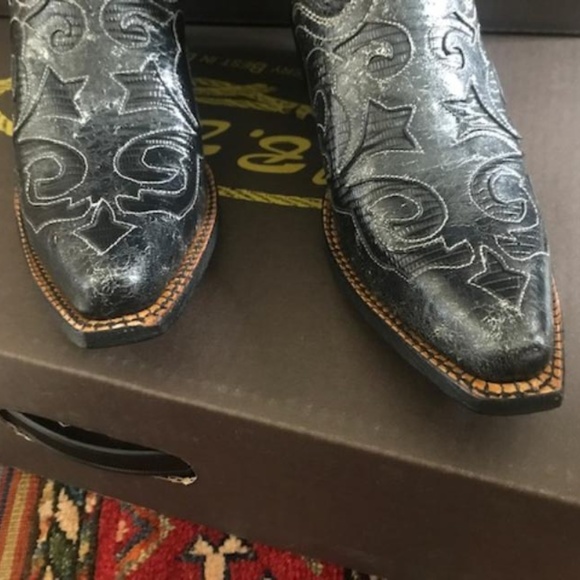 J.B. Dillion Stone Wash Cowboy Boots NEW - Picture 4 of 8